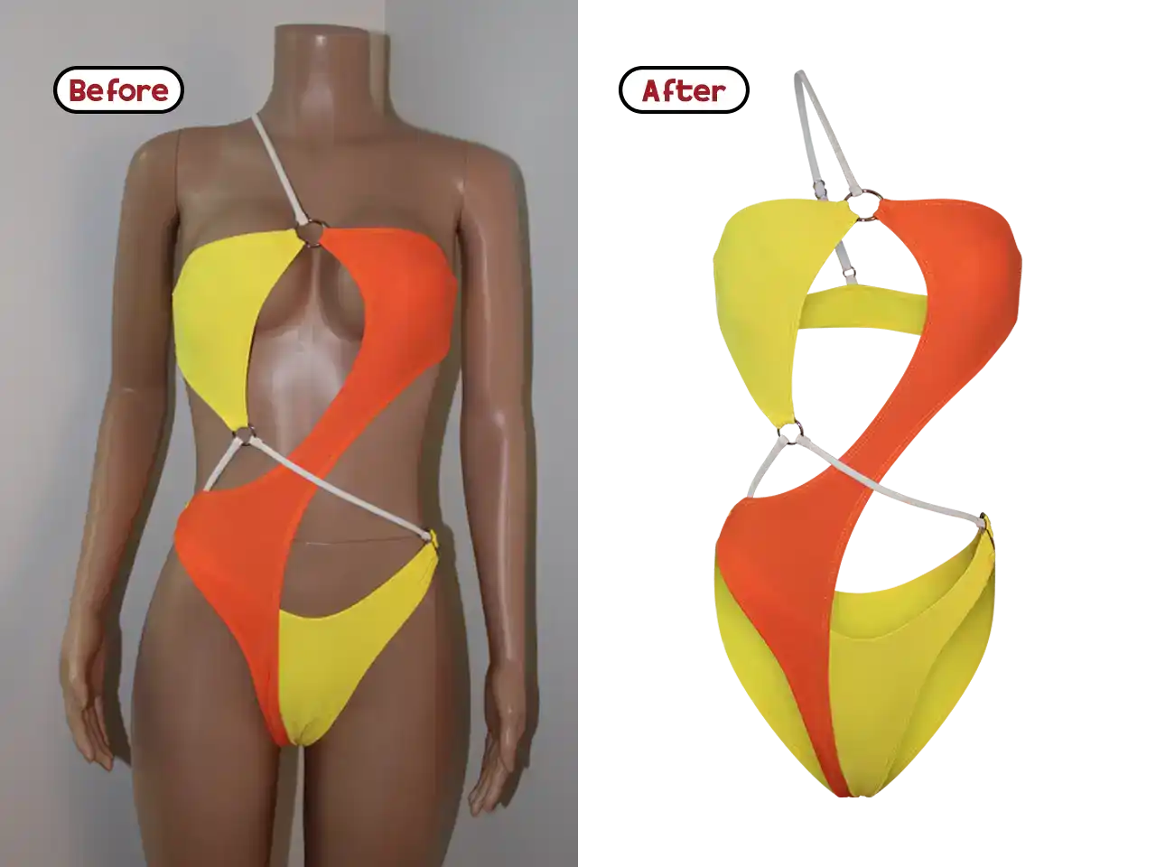 Ghost Mannequin Services swimsuits in Photoshop graphinery