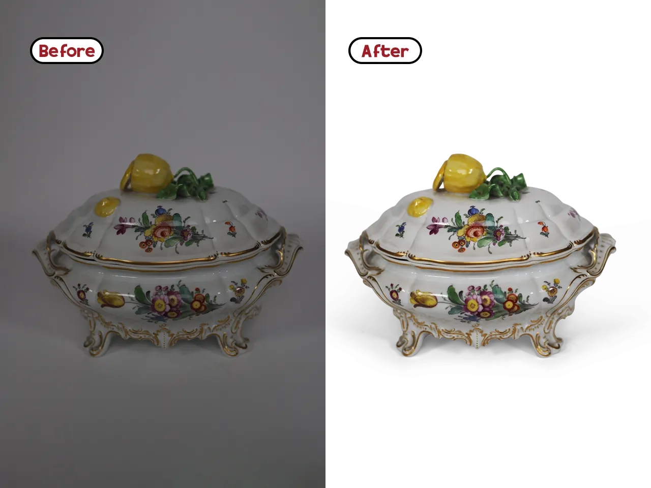 cutout Image Shadow Clipping path Services ceramics graphinery